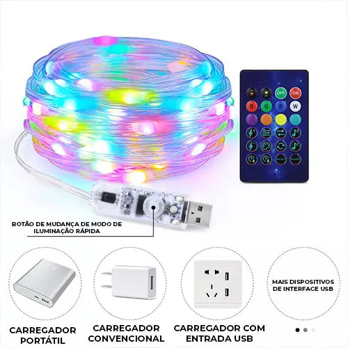 Luzes de Natal Smart Led com APP Wi-Fi e Bluetooth