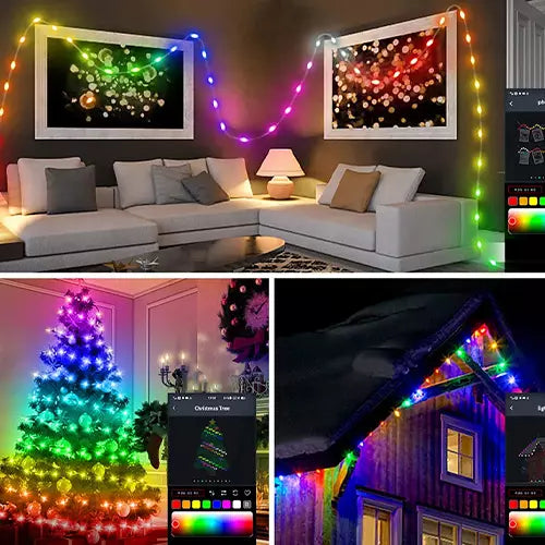 Luzes de Natal Smart Led com APP Wi-Fi e Bluetooth