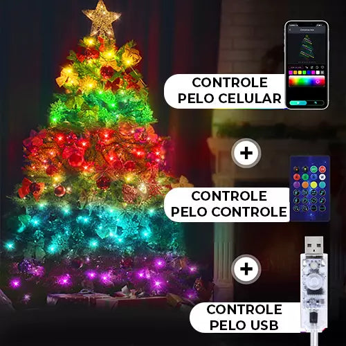 Luzes de Natal Smart Led com APP Wi-Fi e Bluetooth