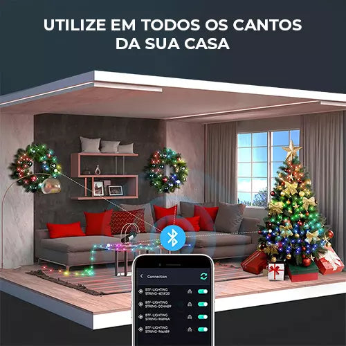 Luzes de Natal Smart Led com APP Wi-Fi e Bluetooth